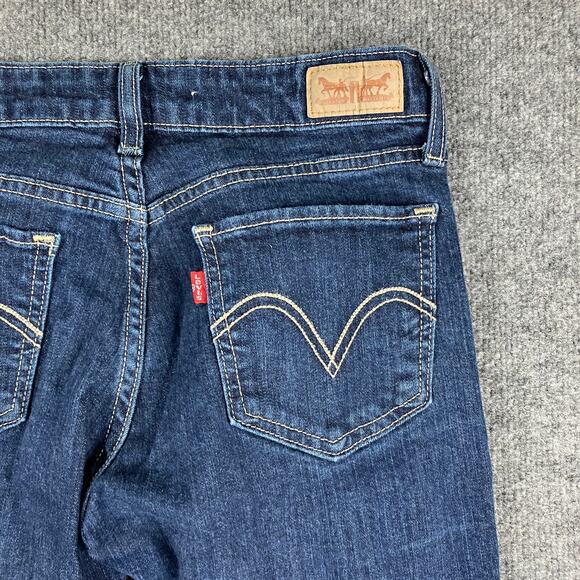 Levi's Perfectly Slim Jeans Womens W27 L34 Blue Bootcut Mid Rise Stretch Denim - Picture 10 of 11